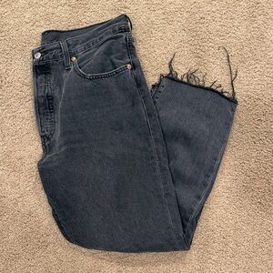Levi's Black 501 Cropped Jeans